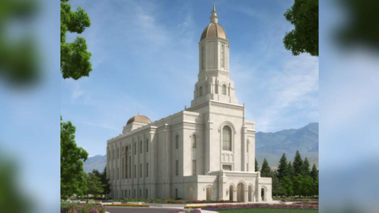 A rendering of the Smithfield Utah Temple. The Church of Jesus Christ of Latter-day Saints announced on Monday that the open house for the temple will run from Feb. 25 to March 27, ahead of the temple's dedication on April 18, 2027.