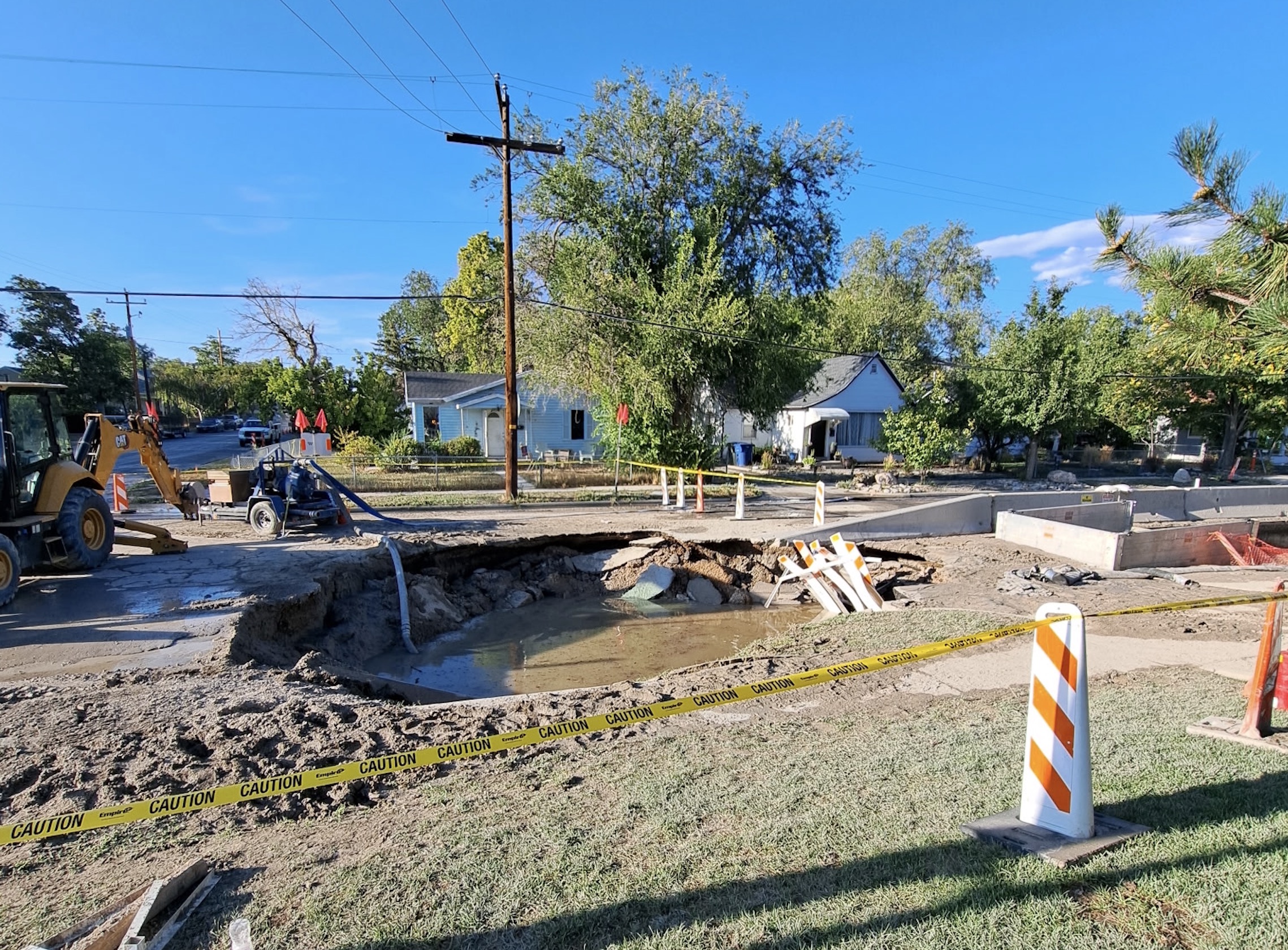 The aftermath of a water main break in Salt Lake City's Poplar Grove on Aug. 16. The cause of the break remains under investigation.