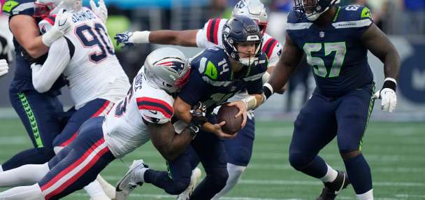 Seahawks' Sam Darnold has a soft tissue injury and the timeline for his return is unclear