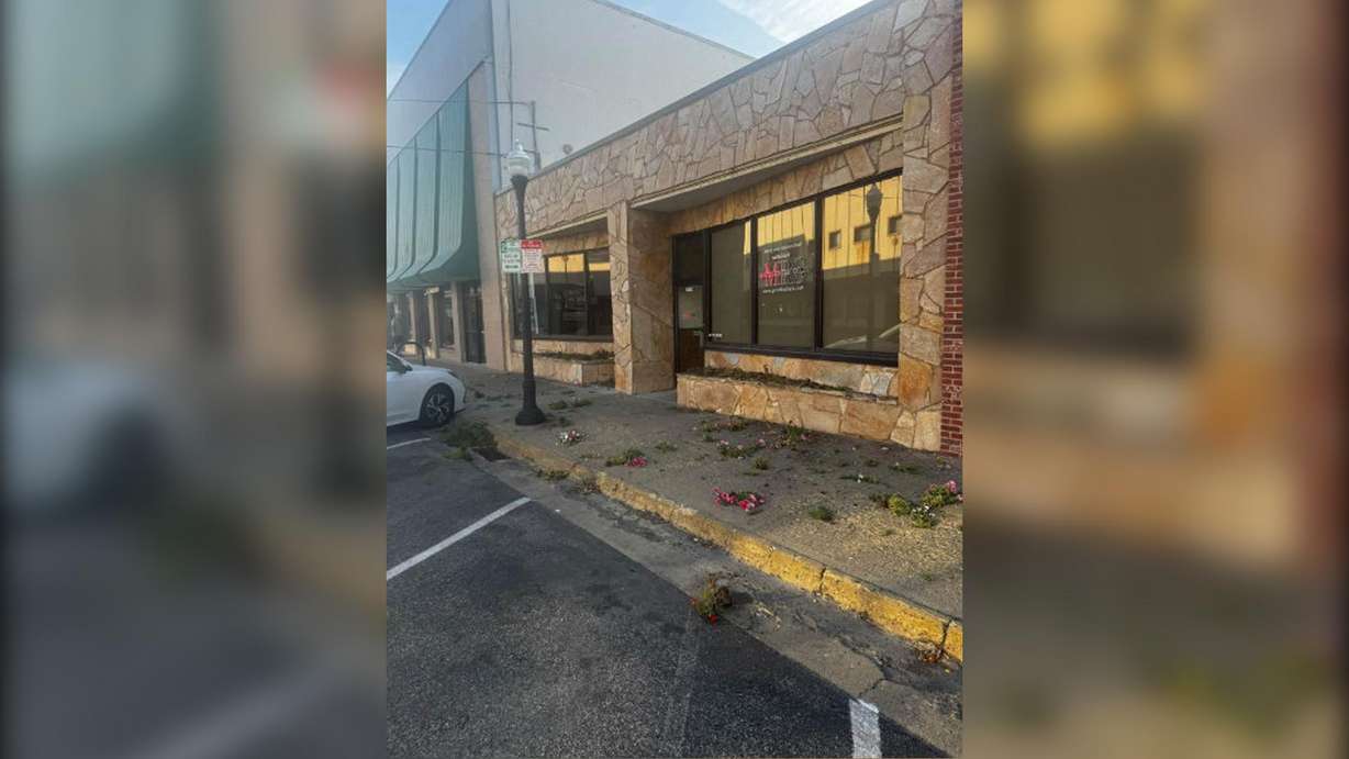 Medical Recovery Center in Idaho Falls, Idaho, after an early morning vandalism spree, Saturday. Shane Dial, president of the Downtown Merchants Association, said the culprit was likely under the influence or suffering from a mental health crisis.
