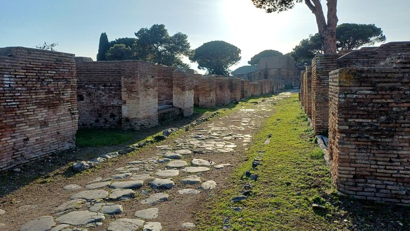A street in Ostia, the ancient seaport of Rome, Italy, at the mouth of the river Tiber, is pictured in this photograph released on September 14, 2026. Tom Brughmans/Handout via REUTERS