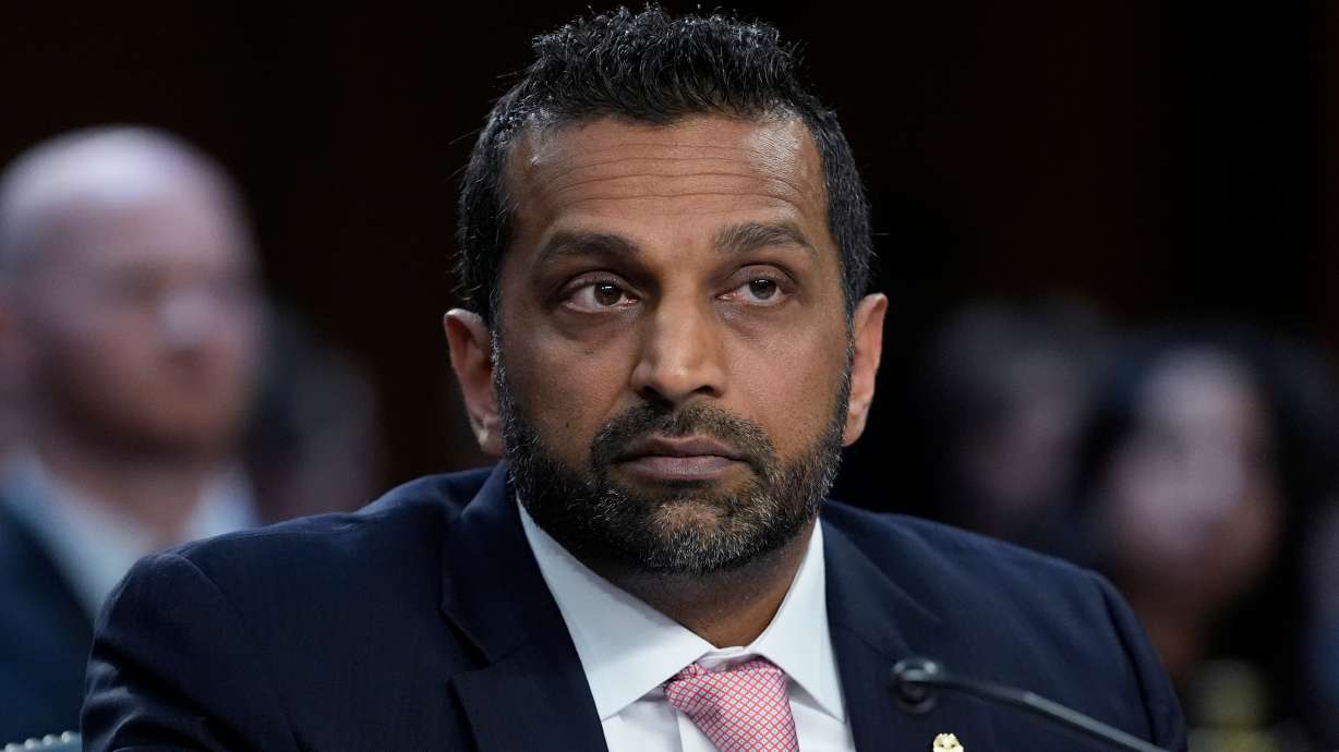 FBI Director Kash Patel testifies during the Senate Judiciary hearing on Oversight of the Federal Bureau of Investigation, Tuesday, in Washington. Patel defended the bureau's hiring standards during the fiery hearing.