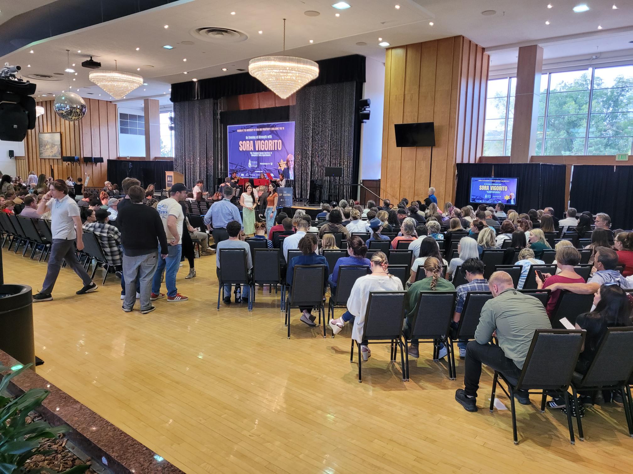 About 900 people came to the University of Utah on Tuesday to listen to the story of Sora Vigorito, a twin who survived the Auschwitz II-Birkenau death camps.