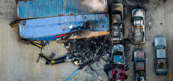 Driver arrested in bus collision that happened before news helicopter crash in LA