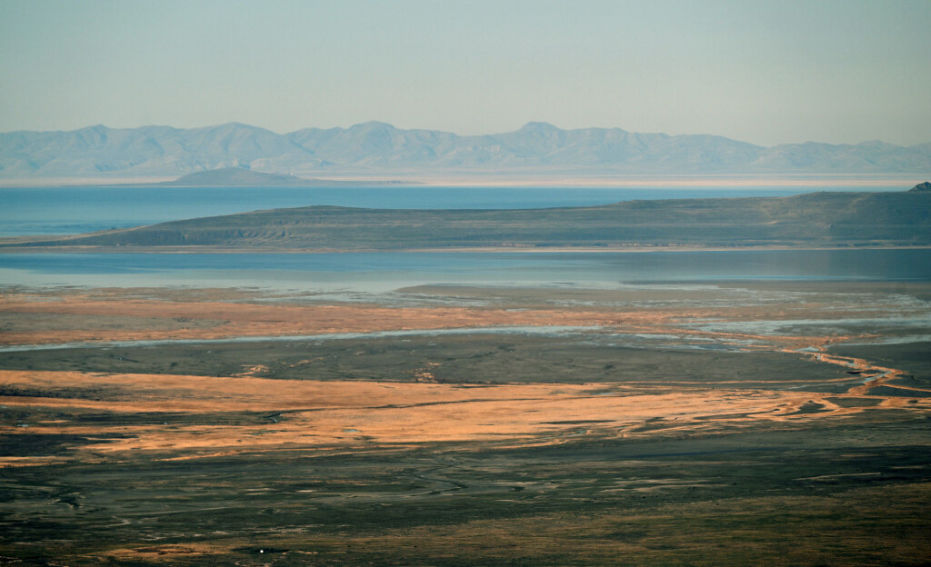 Fire sparks on Fremont Island in the Great Salt Lake