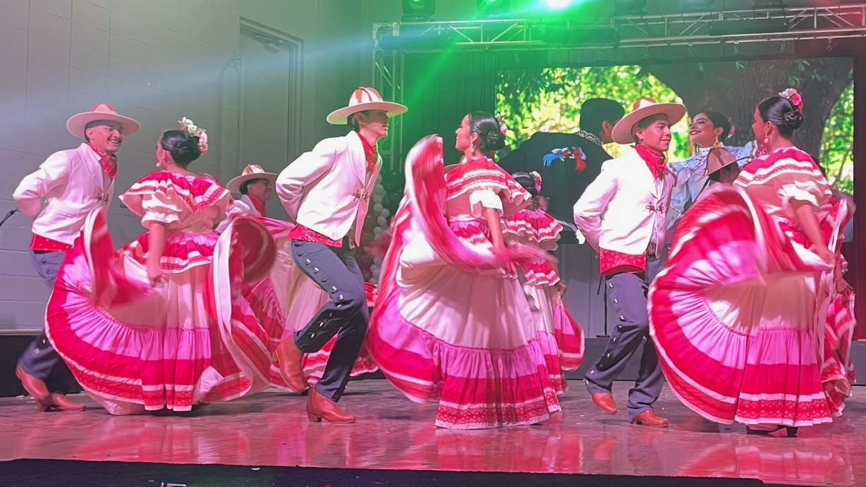 Utah's Mexican and Mexican American community marked Mexican Independence Day at the Mexican Civic Center in Salt Lake City on Tuesday. The photo shows a traditional dance group performing at the event.