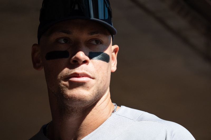 Sep 16, 2026; Minneapolis, Minnesota, USA;  New York Yankees right fielder Aaron Judge (99) before the game against the Minnesota Twins at Target Field.