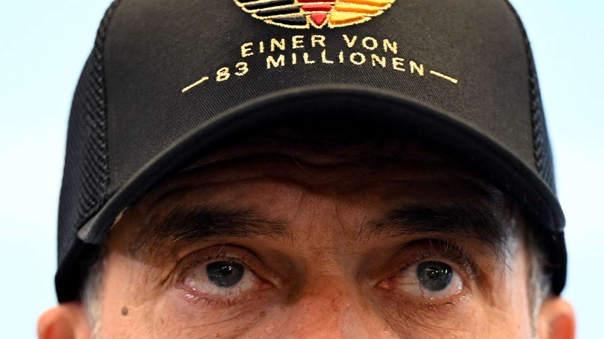 Head coach of the German national soccer team Juergen Klopp looks on during a press conference one week ahead of their first Nations League match, in Frankfurt, Germany, Thursday Sept. 17. 2026.