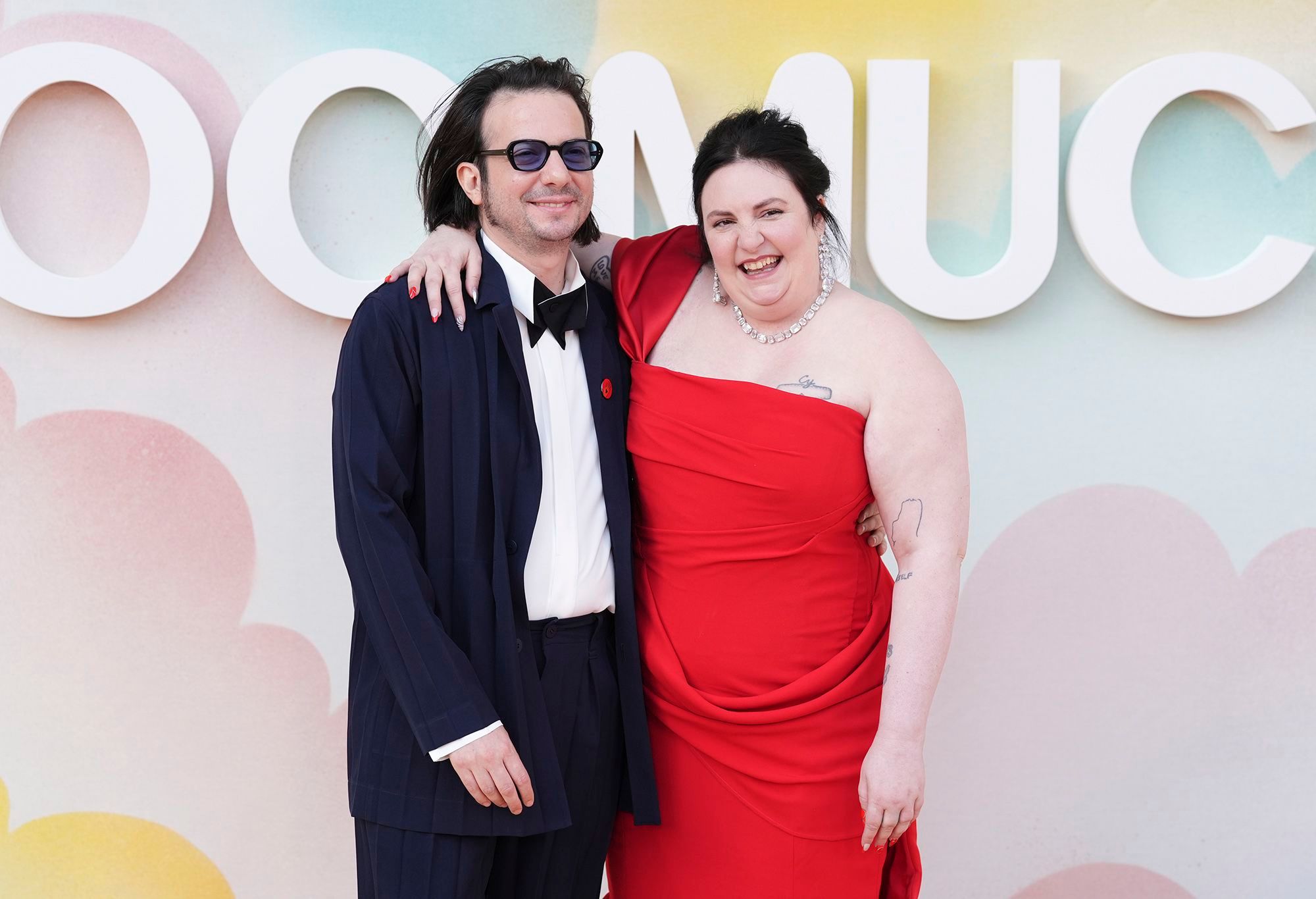 Lena Dunham, pictured in June 2025 with her husband Luis Felber, says the couple has welcomed a baby via surrogacy.