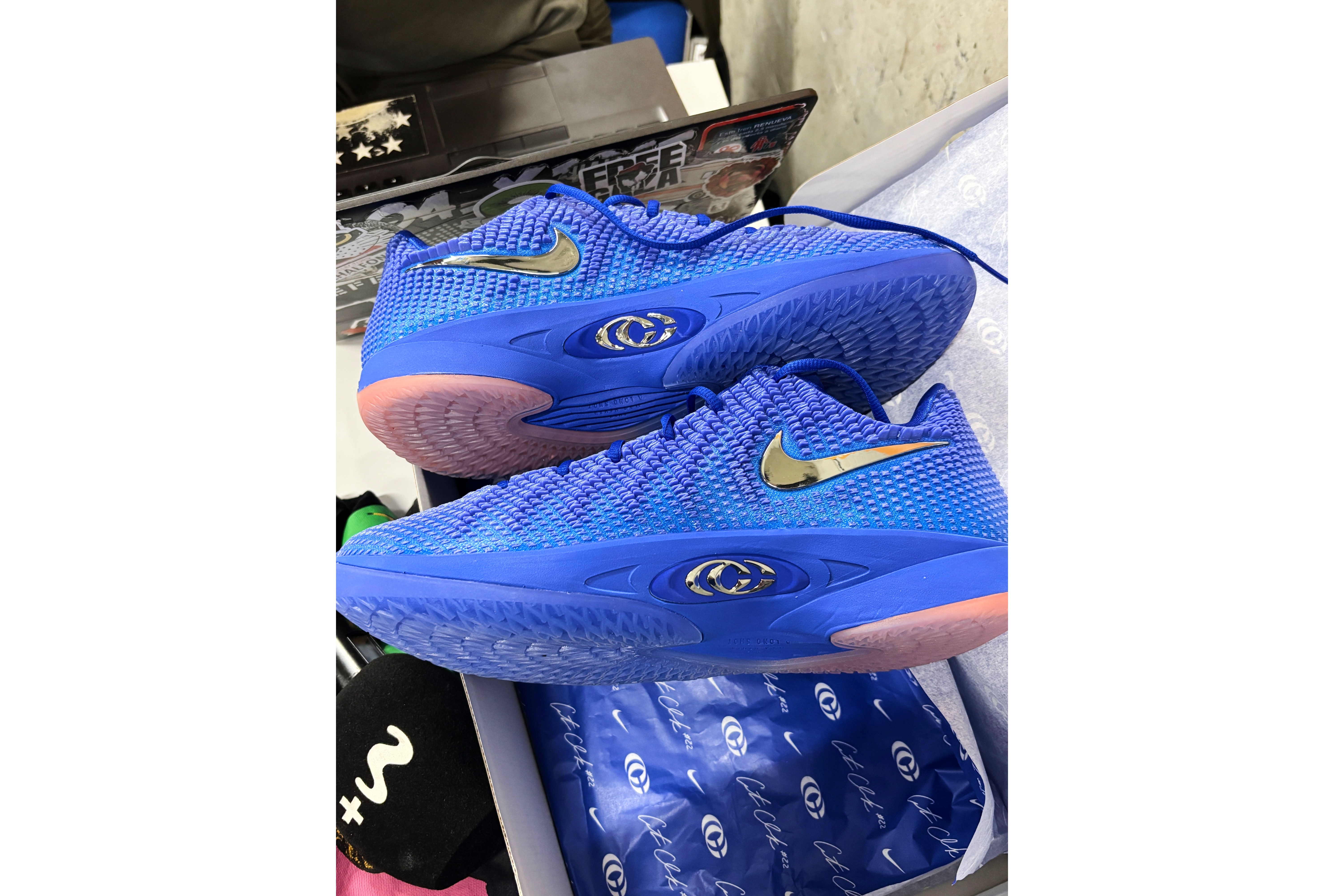 WNBA basketball player Caitlin Clark's signature Nike shoe is shown Sept. 10, 2026, in Berlin, Germany. 