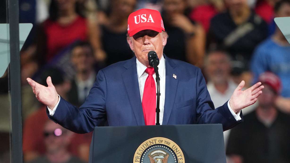 President Donald Trump speaks during a campaign rally at the Gastonia Municipal Airport, Wednesday, in Gastonia, N.C. Trump said on Thursday it was withdrawing its nomination of Lance Schroyer as the leader of Immigration and Customs Enforcement.