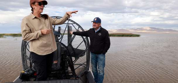 'Seeing is believing': Utah senators tour Great Salt Lake as they look at ways to protect it