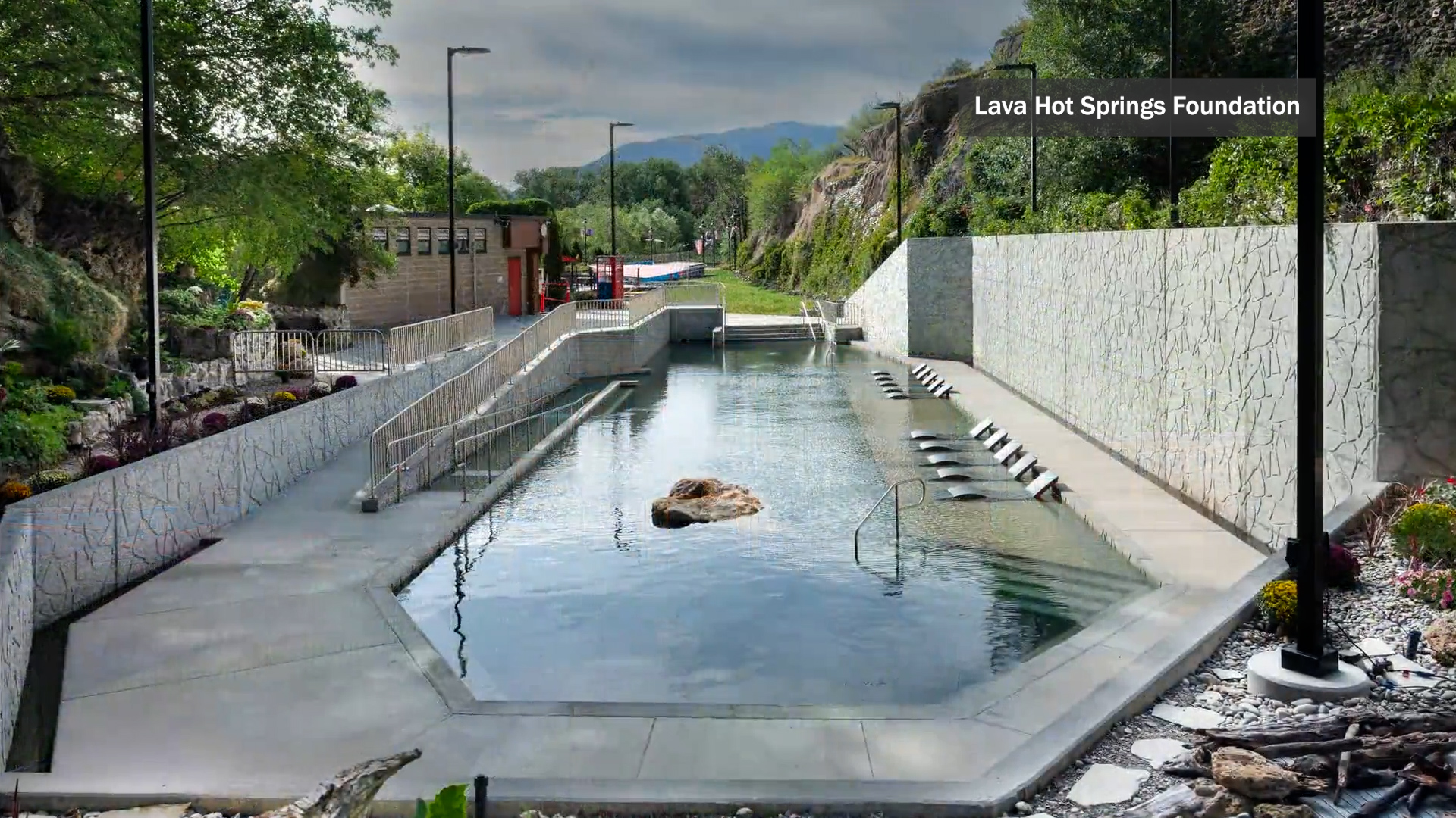 The hotter, upper pool at Lava Hot Springs in southeast Idaho has undergone extensive renovations.