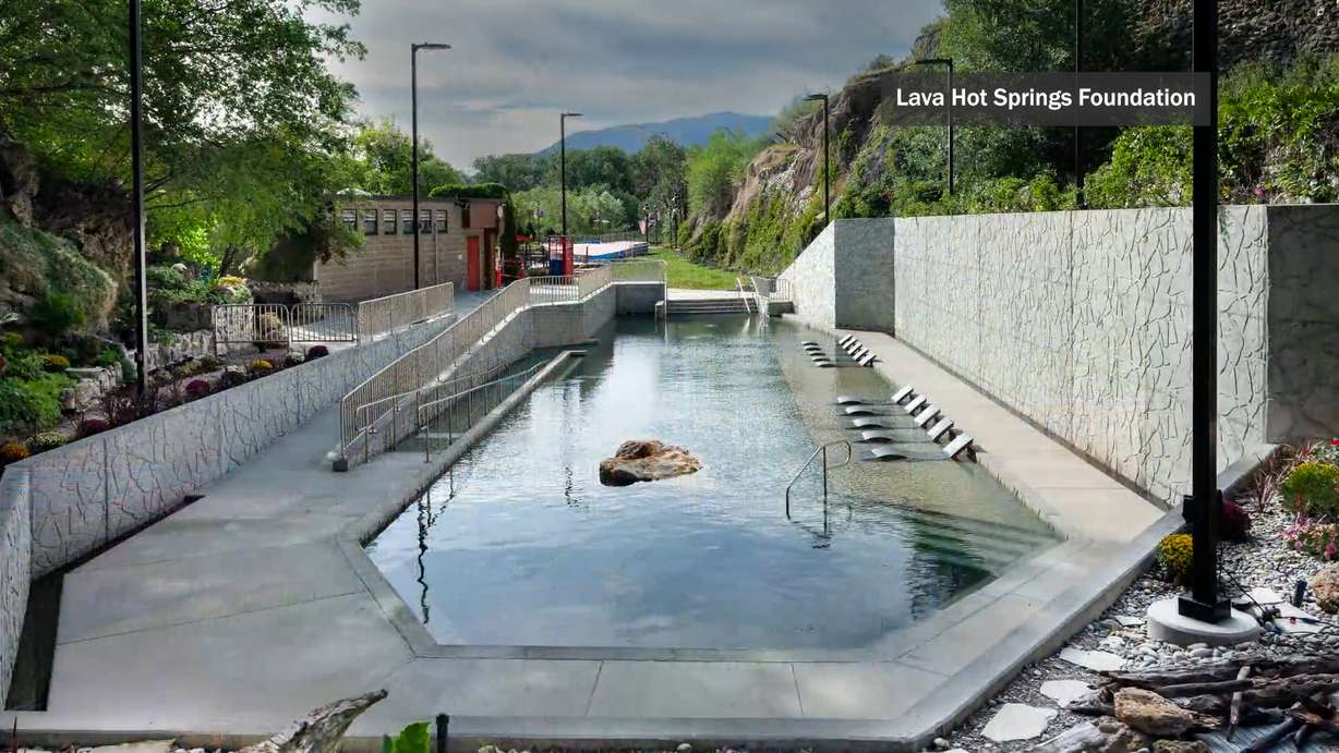 The hotter, upper pool at Lava Hot Springs in southeast Idaho has undergone extensive renovations.