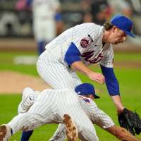 Mets' Jared Young has concussion symptoms, CT scan negative after scary collision with Nolan McLean