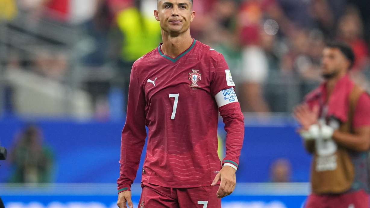 FILE - Portugal's Cristiano Ronaldo leaves the pitch after the World Cup round of 16 soccer match between Portugal and Spain in Arlington, Texas, near Dallas, Monday, July 6, 2026.