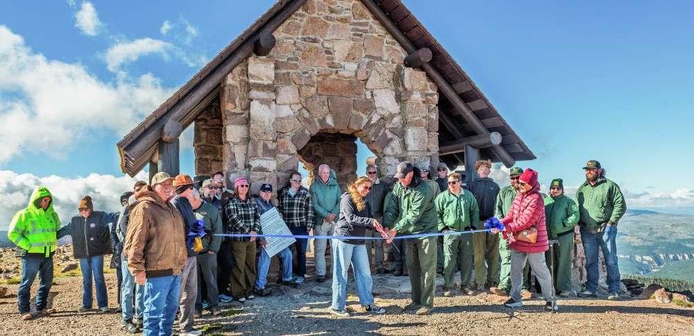 Historic fire lookout structure on Brian Head Peak rebuilt years after wind damage