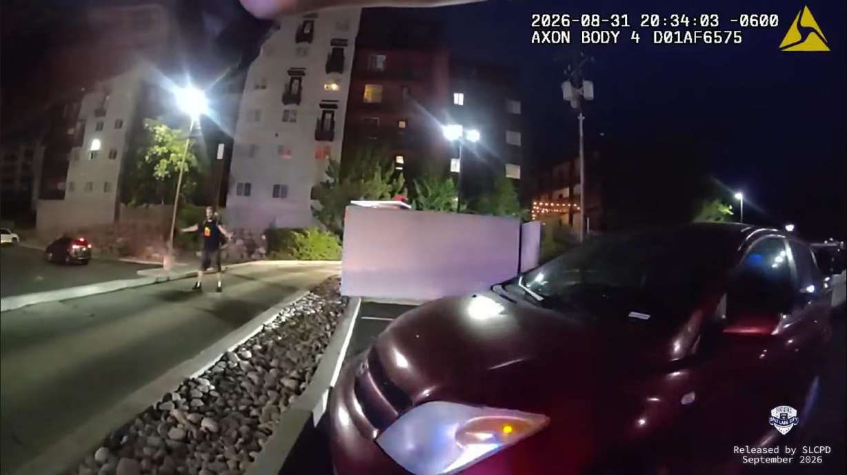 Salt Lake City police order Dallas Clint Fowers to drop his knife on Aug. 31. Fowers was shot by officers after refusing their commands but survived.