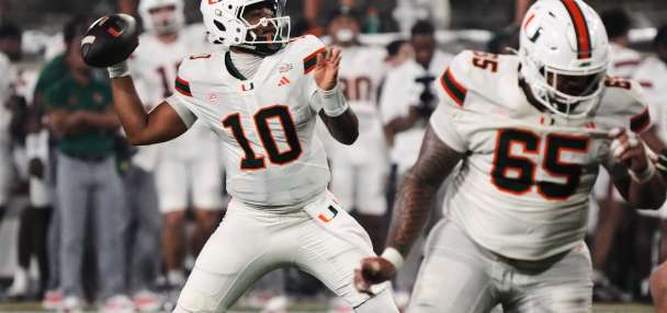 Mensah sets ACC consecutive-completions marks, defense rises in 4th as No. 5 Miami tops Wake Forest