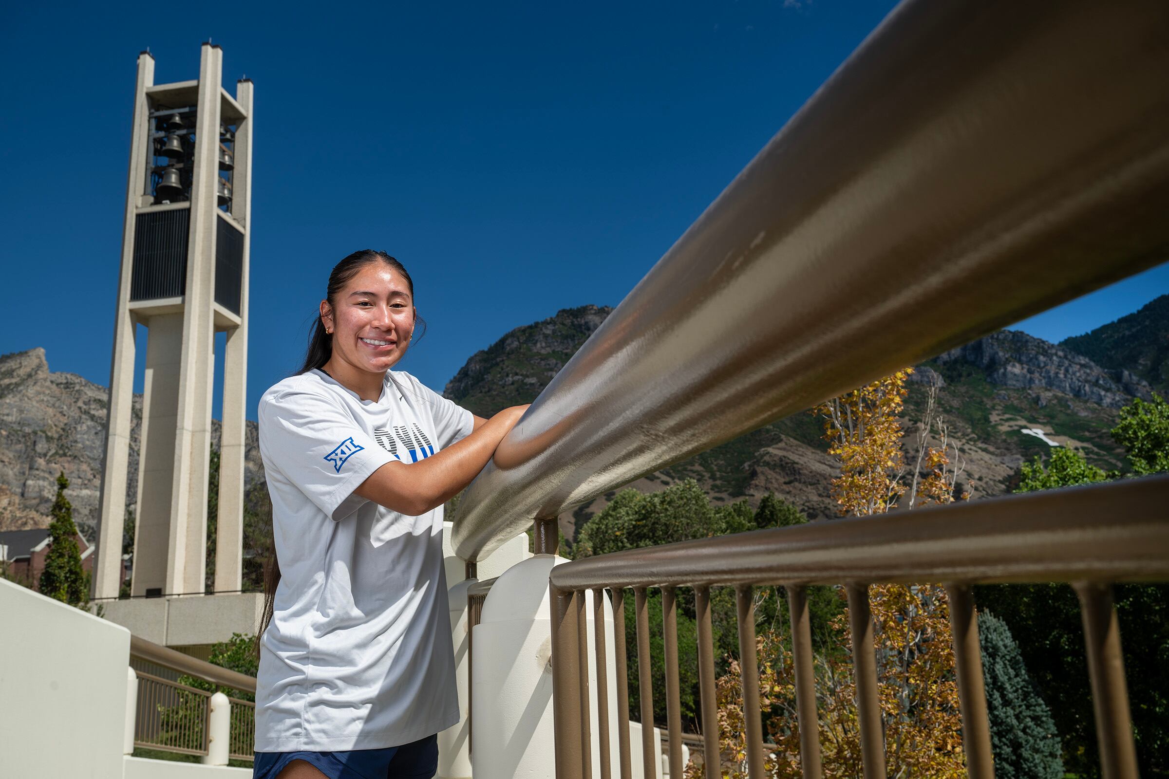 BYU women’s basketball player Sydney Benally poses for photos in Provo on Sept. 11.
