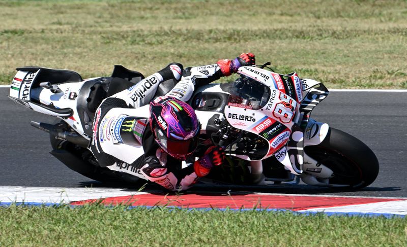 MotoGP - San Marino Grand Prix - Misano World Circuit Marco Simoncelli, Misano, Italy - September 13, 2026 Aprilia Racing's Jorge Martin in action during the MotoGP race