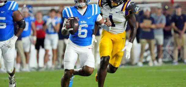 Trinidad Chambliss leads No. 8 Mississippi past No. 7 LSU 32-24 in Lane Kiffin's return to Ole Miss