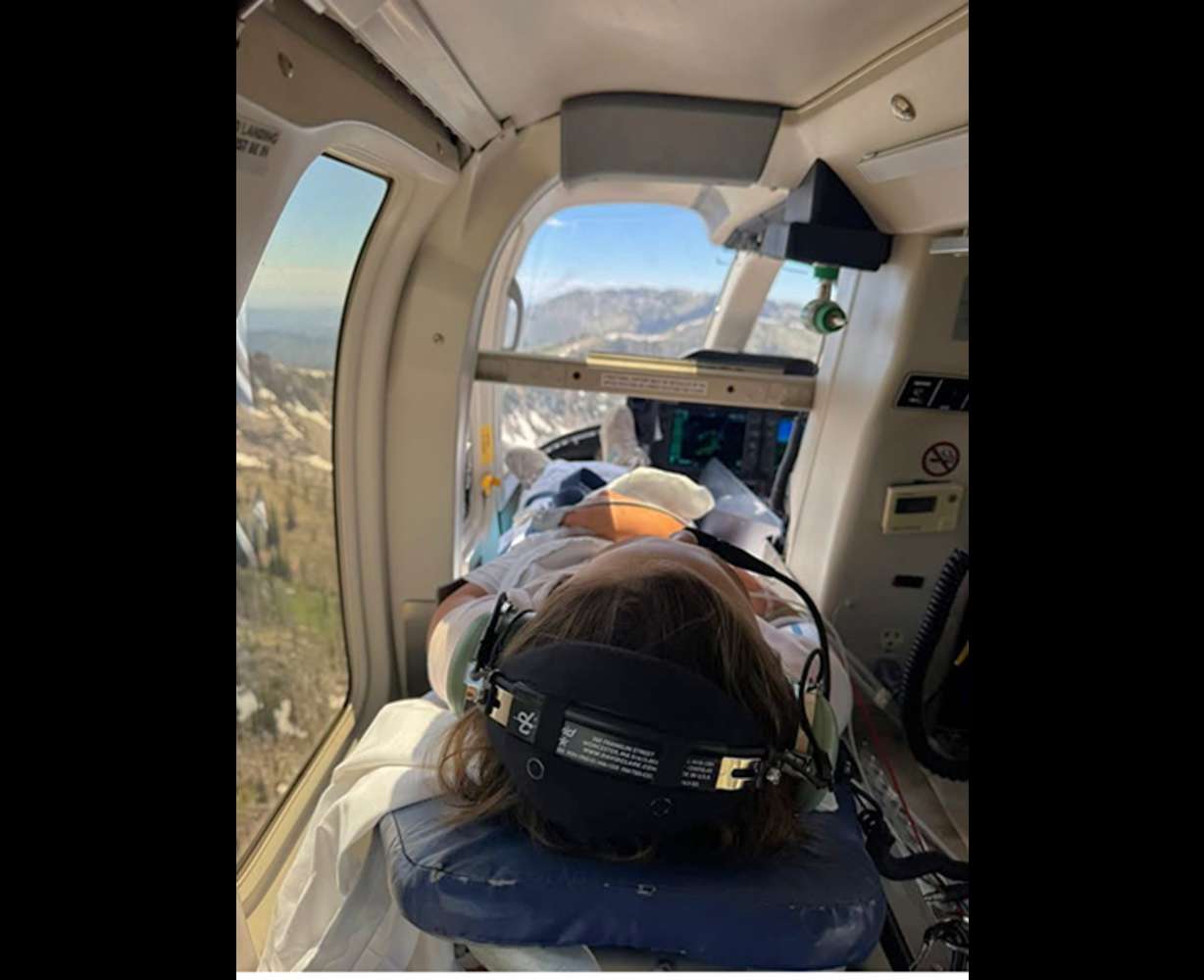 Chloe Hanish is transported by medical helicopter to a Boise-area hospital after nearly severing her hand in a side-by-side crash.