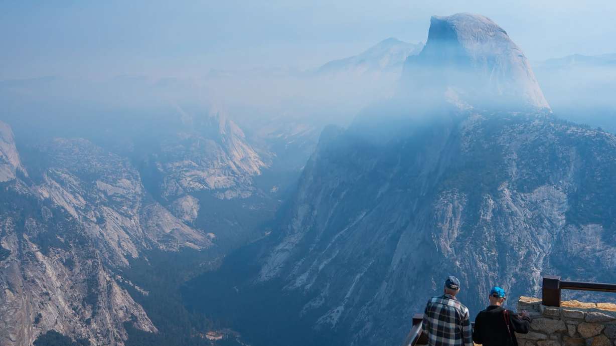 Smoke from the Dome Fire is seen at Yosemite National Park in an image released on September 18, 2026.