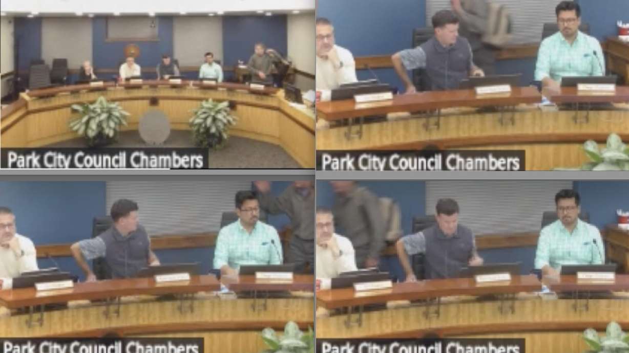 Park City Councilman Ed Parigian leaves a City Council meeting on Thursday, after the council decided to wait on removing a concrete wall at The Mine at City Park.