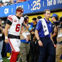 Jaxson Dart injures his knee as several Giants stars get banged up in loss to Rams