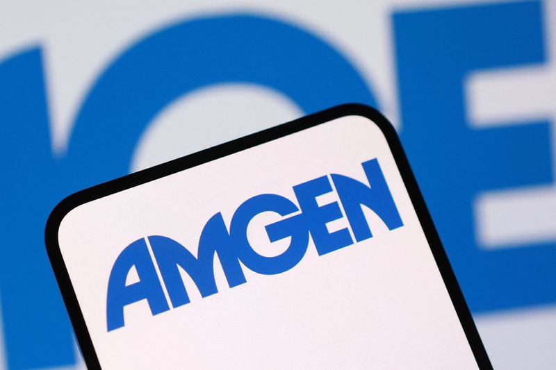 The Amgen logo is seen in this illustration taken August 3, 2025.