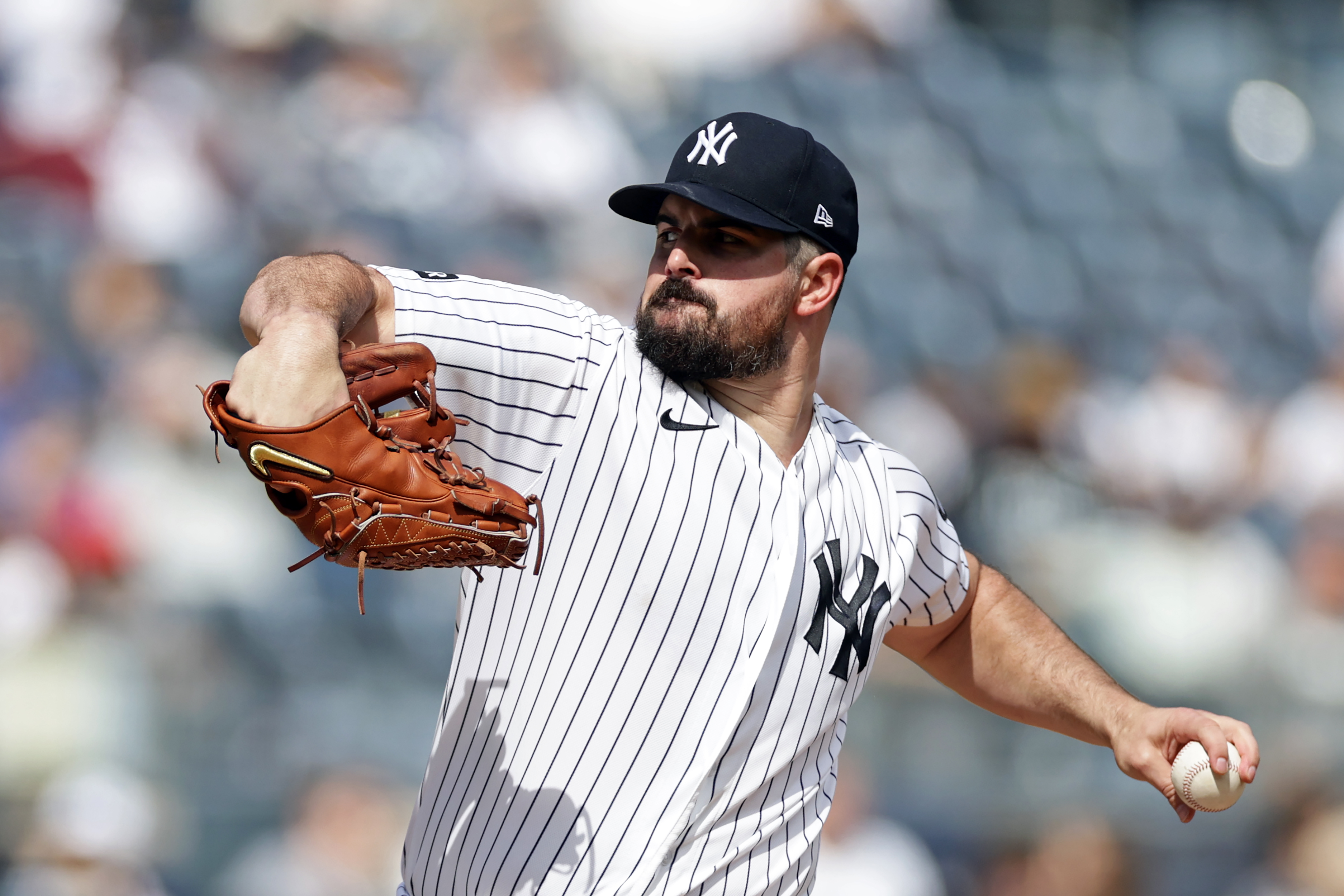 Rodón allows three hits in eight sharp innings as Yanks beat Rays 2-0 in doubleheader opener