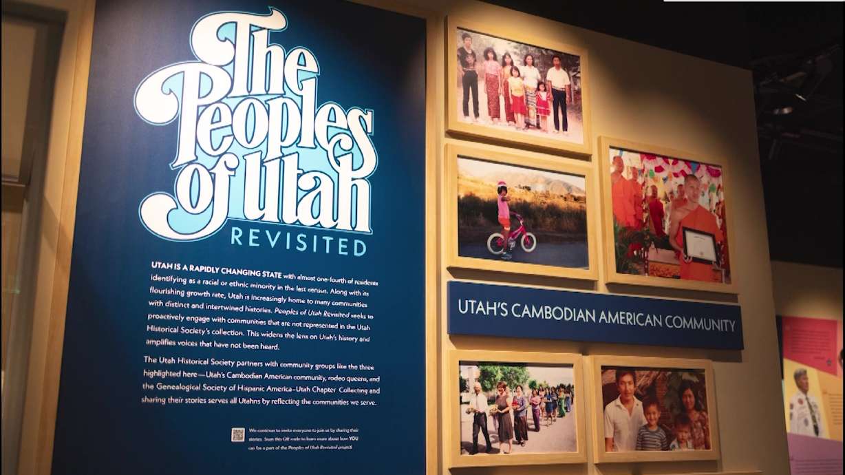 The Peoples of Utah Revisited on display at the Museum of Utah, Tuesday. The exhibit is part of the Utah History Summit, expanding Utah's historical narrative and highlight the stories of underrepresented communities.