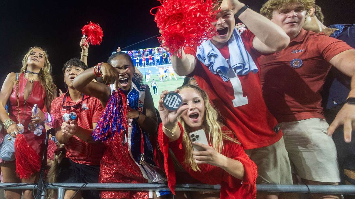 Ole Miss students cheer from the stands during a game between the Ole Miss Rebels and the LSU Tigers on Saturday, in Oxford, Mississippi.