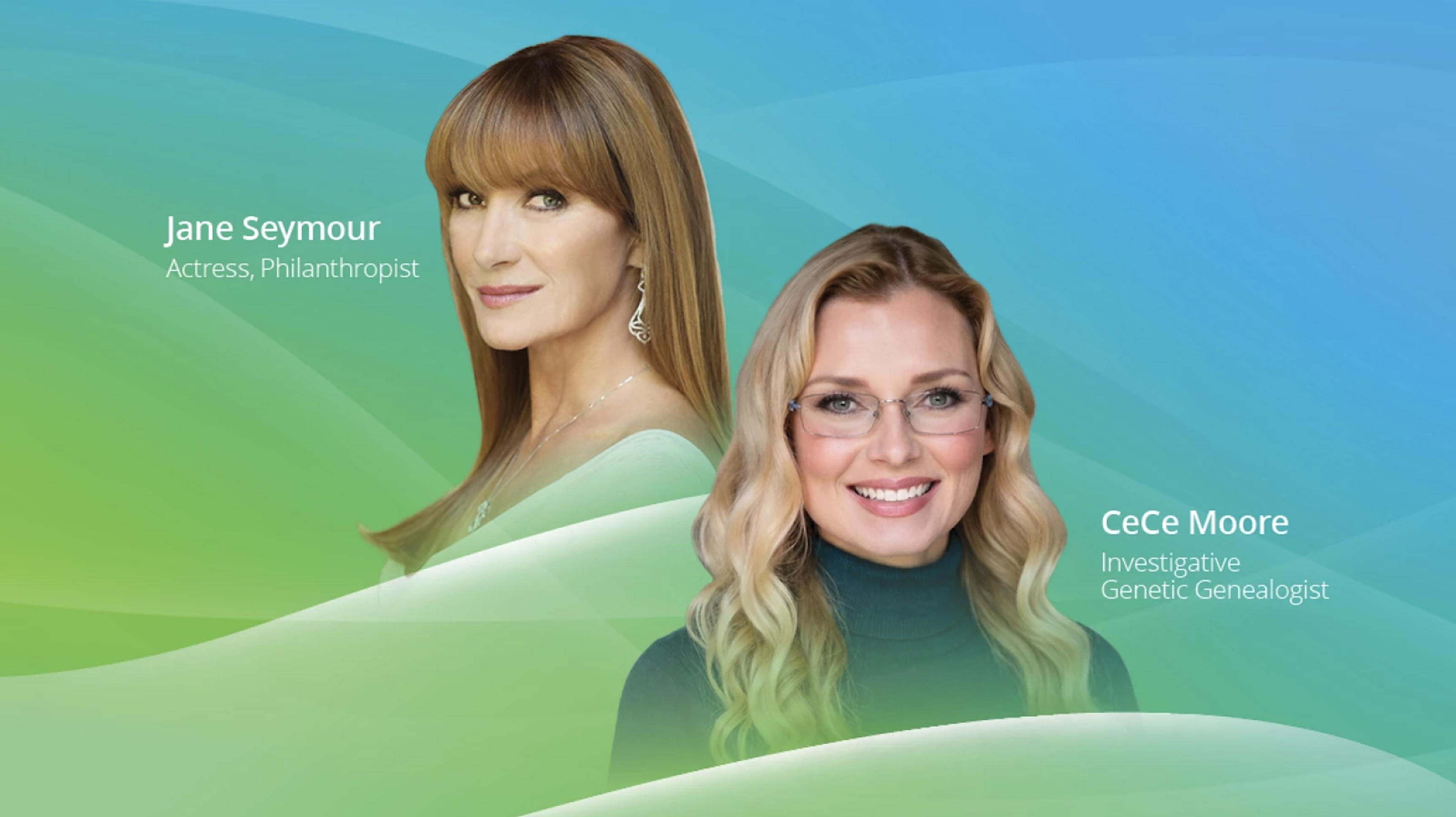 Actress Jane Seymour and genetic genealogist CeCe Moore will speak at the 2027 RootsTech event.