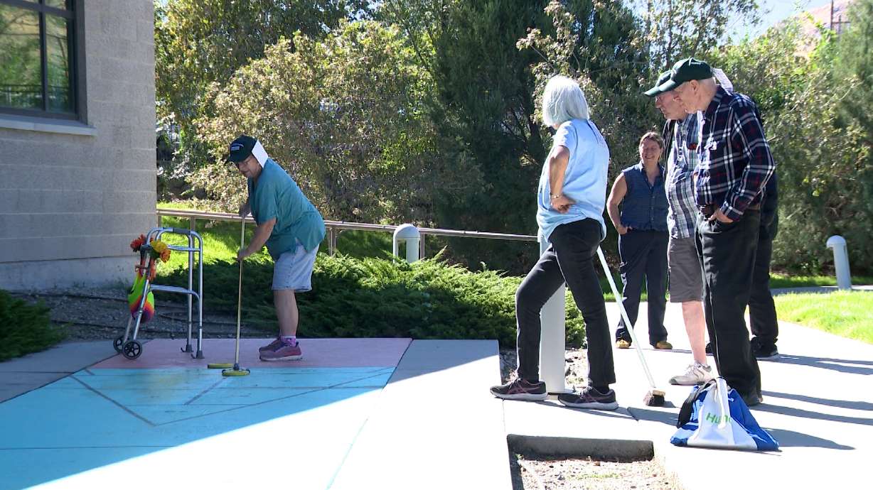 People participate in the Salt Lake County Senior Decathlon in Magna on Tuesday. Competition was fierce Tuesday at the Magna Kennecott Senior Center.