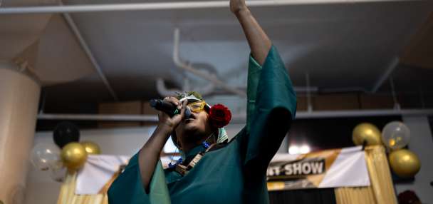 At a talent show on Los Angeles' Skid Row, the performers are all part of the homeless community