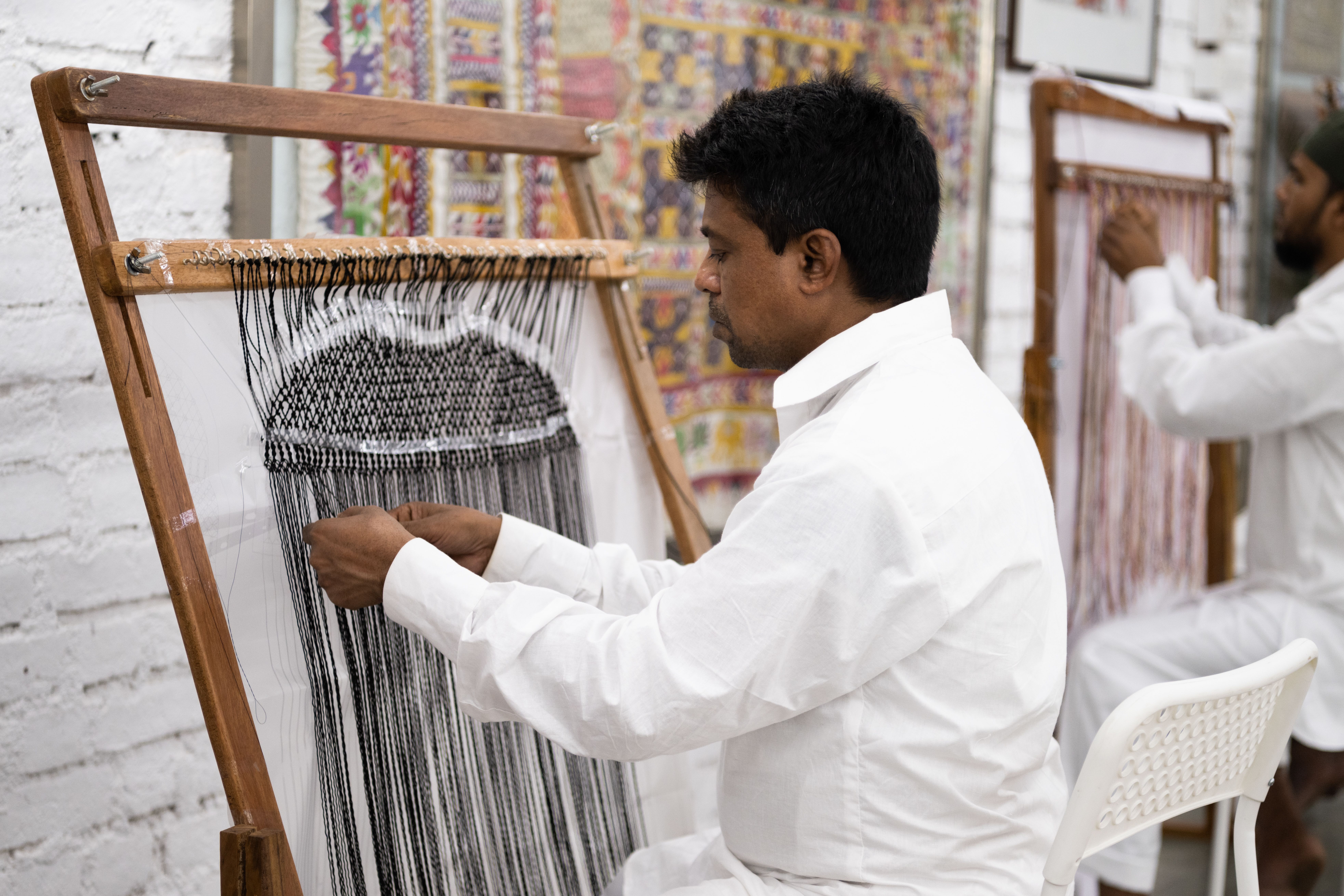 An artisan at work at the Mumbai-based atelier.