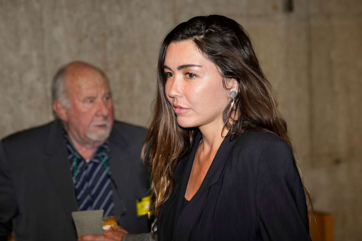 Miriam Haley, an accuser testifying at Harvey Weinstein's rape trial, returns to the courtroom after a break in New York, April 30, 2025. Weinstein was sentenced to 15 years in prison on Wednesday for sexually assaulting Haley in 2006.
