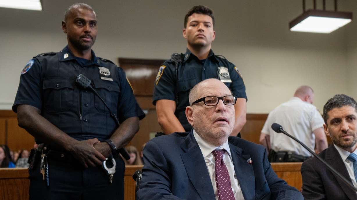 Harvey Weinstein appears in Manhattan Court for sentencing, Wednesday, in New York. Weinstein was sentenced to 15 years in prison for sexually assaulting one-time TV production assistant Miriam Haley in 2006.