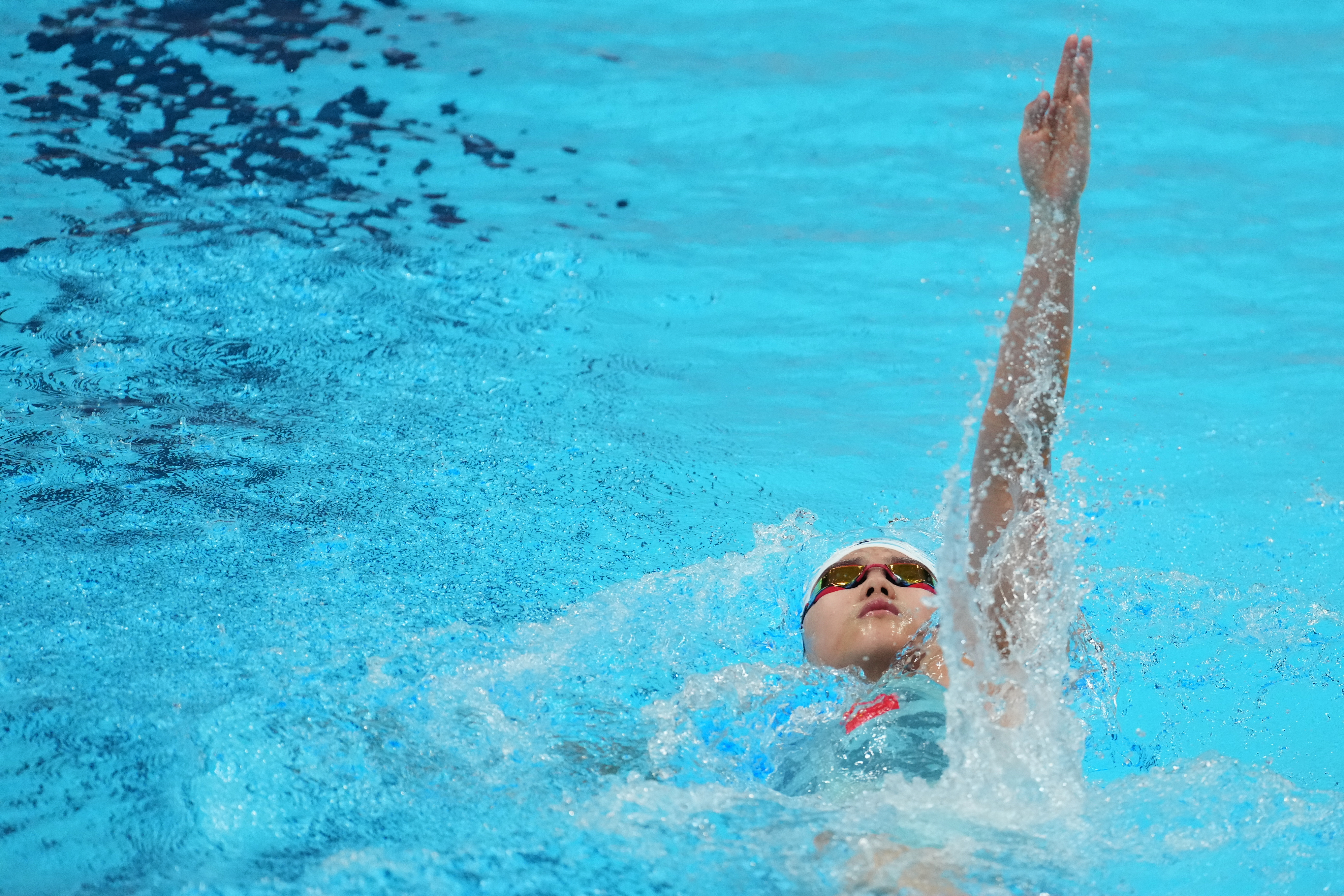 Yu Zidi of China competes in the women's 400-meter individual medley heats in swimming at the Asian Games in Tokyo, Japan, Wednesday, Sept. 23, 2026. 