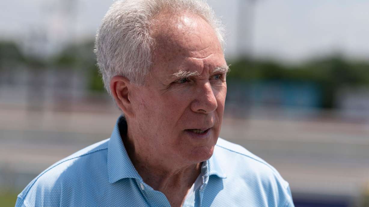 FILE - Darrell Waltrip discusses the repairs needed at Nashville Fairgrounds Speedway, June 23, 2023, in Nashville, Tenn.