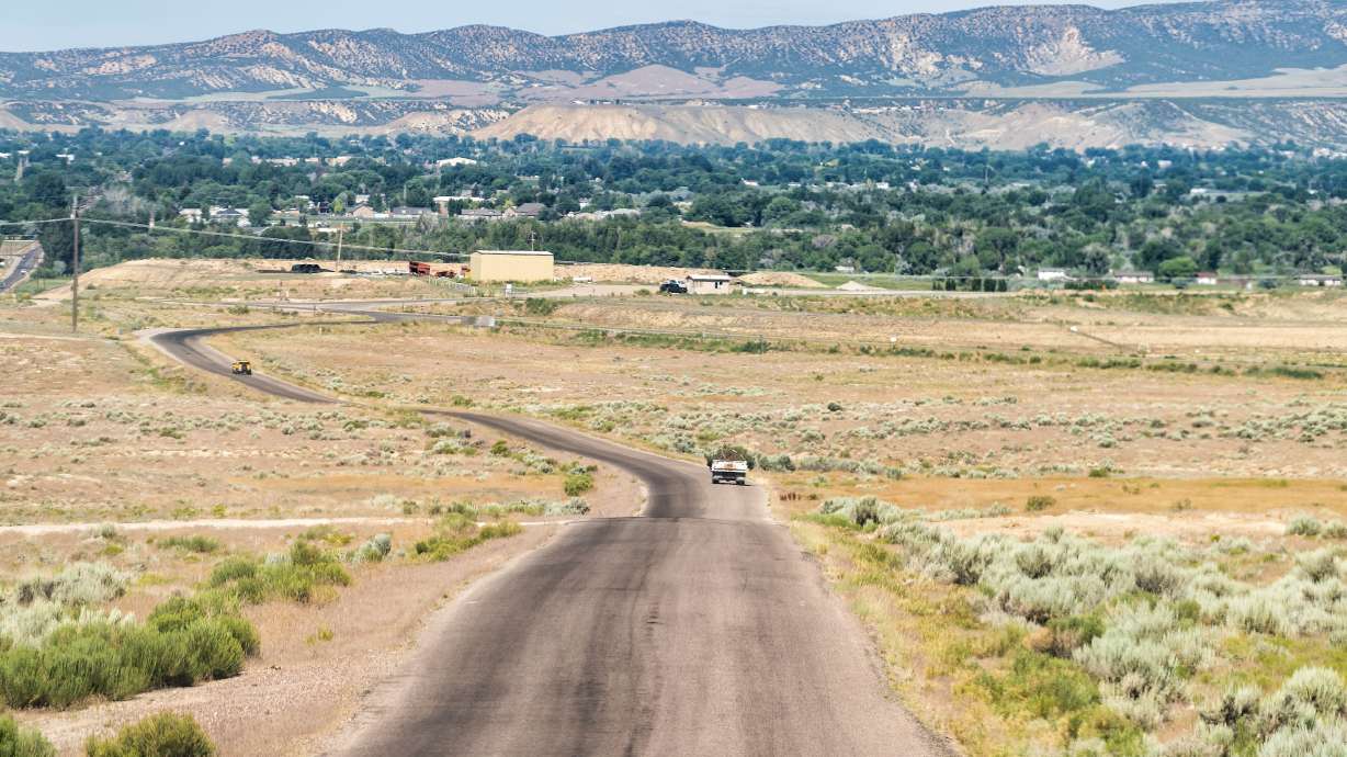 An undated photo of a route in Jensen, Uintah County near Dinosaur National Monument. The National Weather Service confirmed on Tuesday that a small tornado touched down in the area last week.