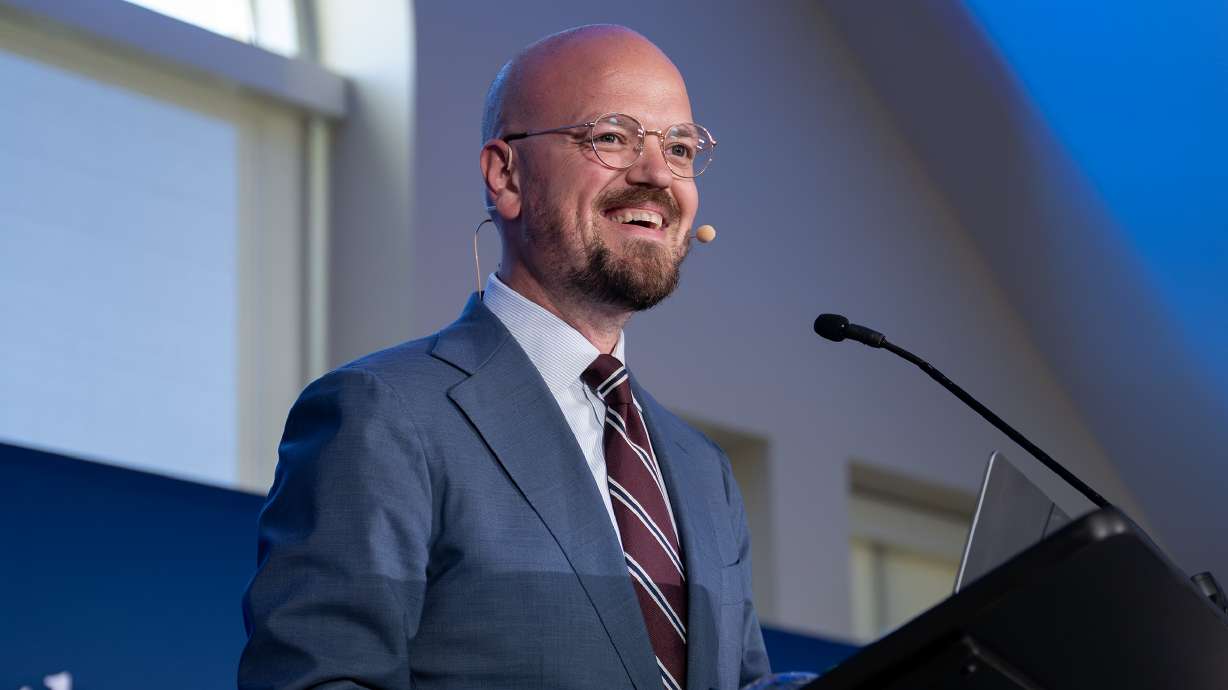 The Atlantic reporter McKay Coppins speaks at BYU’s Wheatley Institute on Sept. 9. Coppins on Thursday spoke at Utah Valley University about lessons learned throughout his year-long investigation into the online sports betting industry.