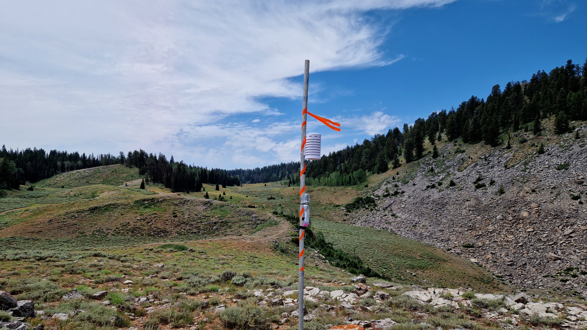 A weather sensor at Peter Sinks Basin in northern Utah's Cache County.
