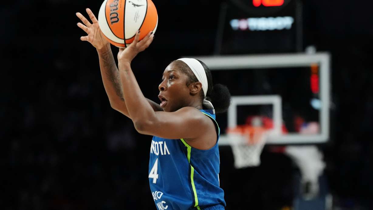 Minnesota Lynx guard Aari McDonald looks to shoot during the second half of a WNBA basketball game against the Indiana Fever, Thursday, Sept. 24, 2026, in Minneapolis.