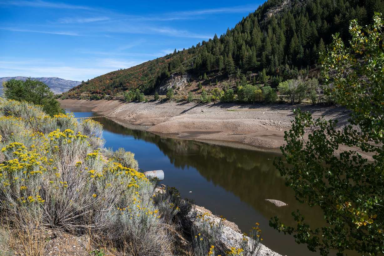 Pineview Reservoir, mostly drained, on Thursday. The U.S. Senate is trying to shore up water systems nationwide in response to recent cyberattacks.