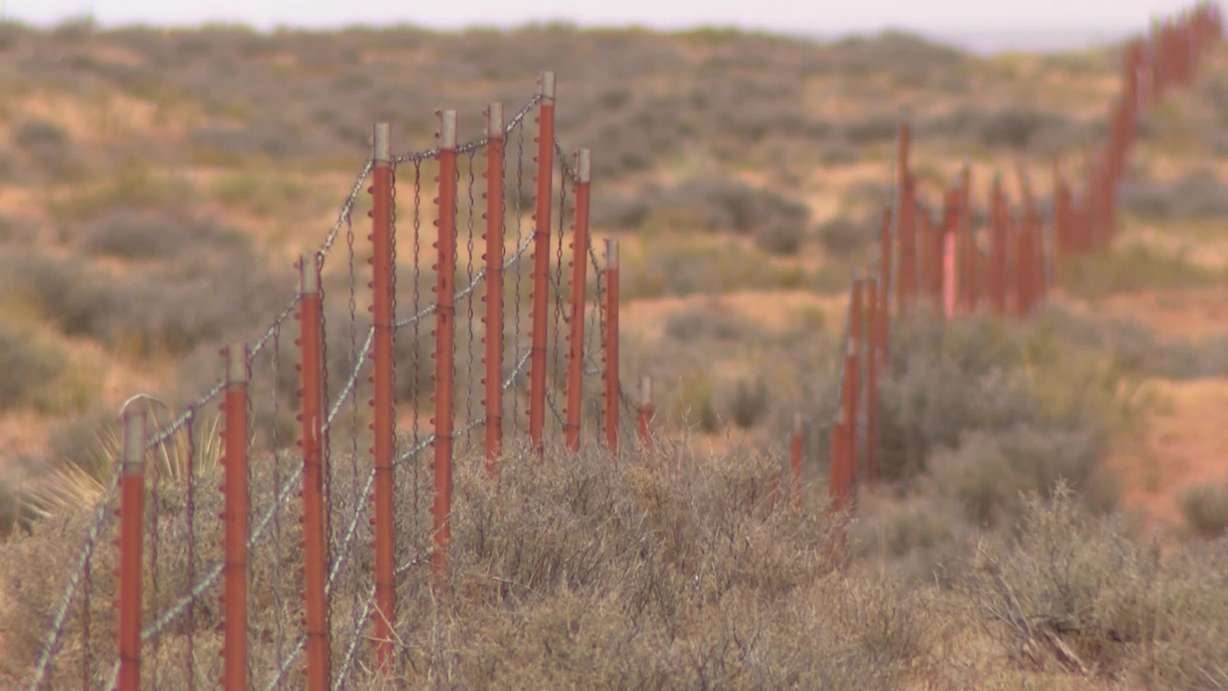 Fencing around the area of the home of Eugene Begay's common law wife, Thursday. Begay's family said this is where he was last seen.