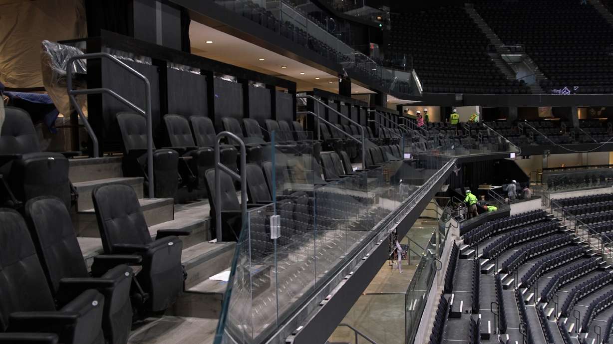 New upgrades to the Delta Center, pictured Friday, add 1,500 full-view seats for Utah Mammoth hockey games.
