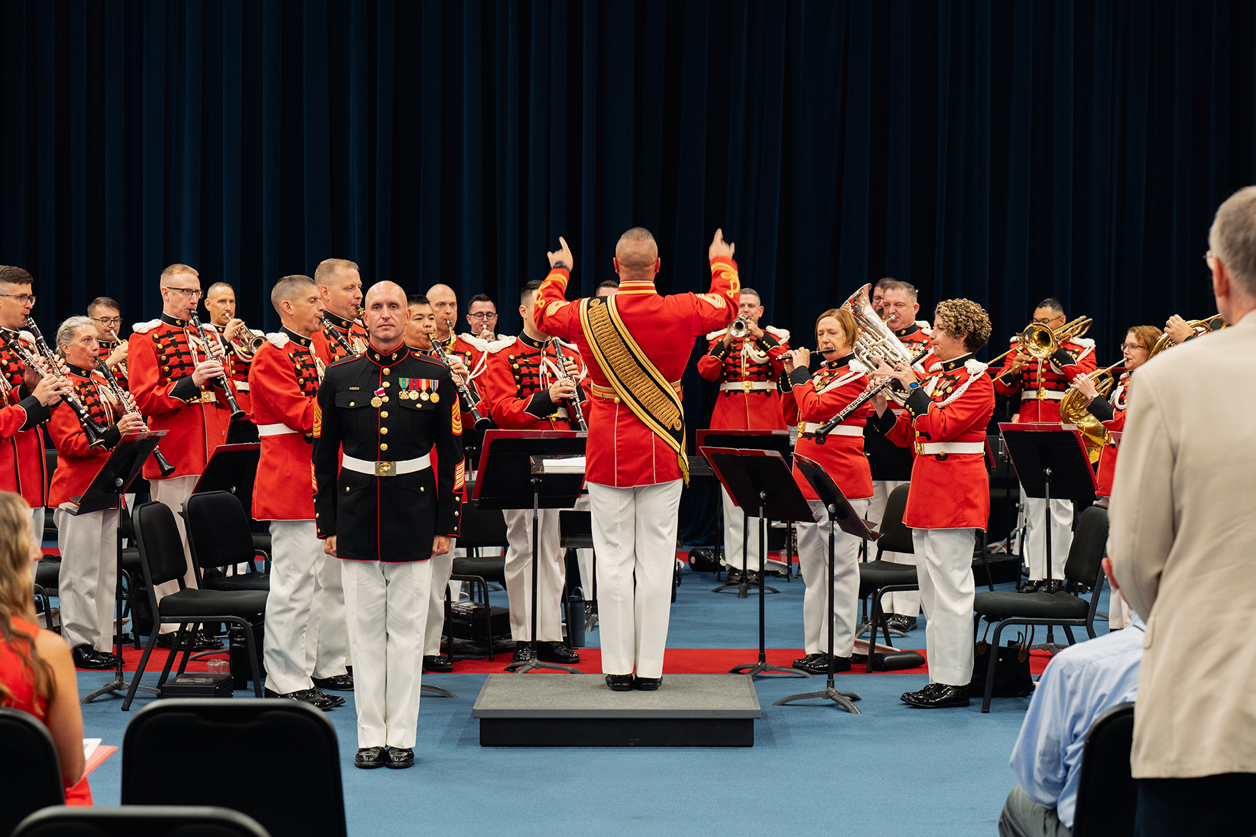 Master Sgt. Brian Rust at his retirement ceremony in July after 20 years in the U.S. Marine Corps.
